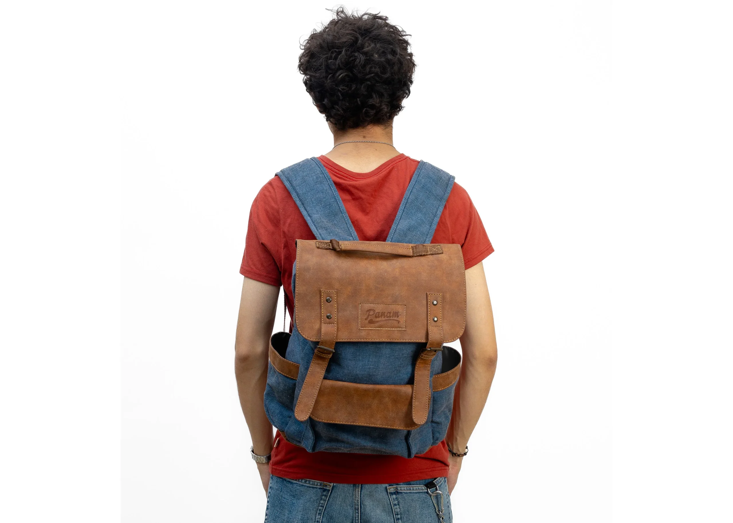 PANAM Mochila Vintage Mezclilla - Imagen 3